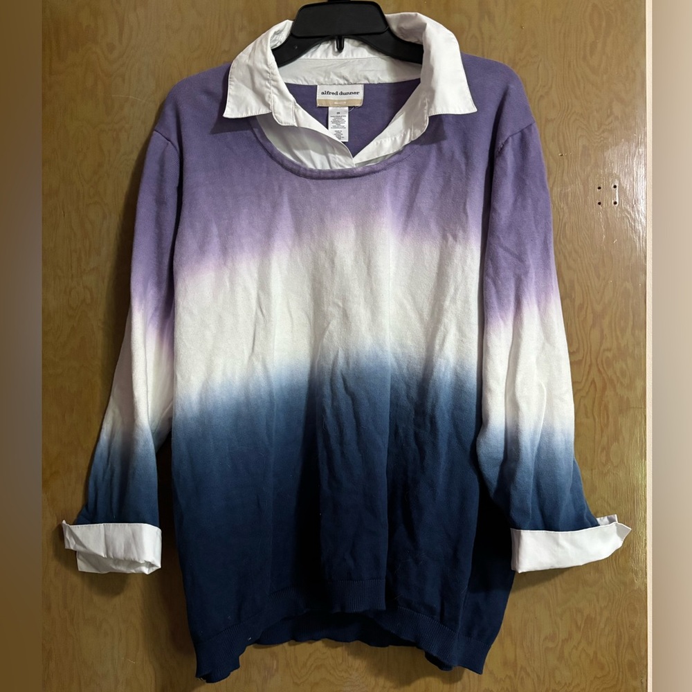 Alfred Dunner Lavender Fields ombré pullover sweater